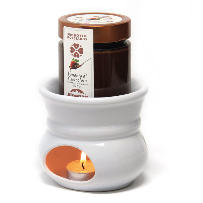 FORNELLO BIANCO CON FONDUTA DI CIOCCOLATO - immagine 1