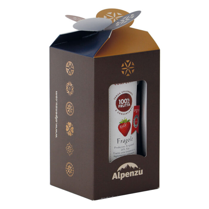 TUBO CON 1 VASO DI COMPOSTA DI FRAGOLE 100% DA FRUTTA - immagine 1